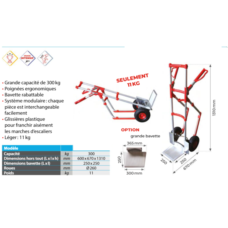 Diable De Manutention Type Brasseur En Aluminium Charge Kg Avec