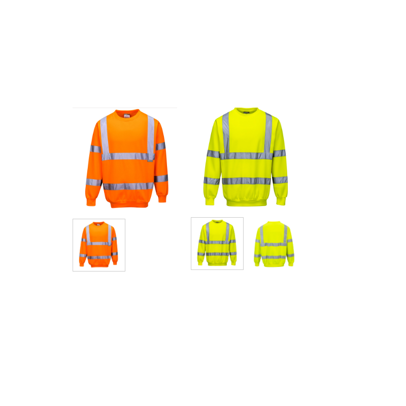 Sweatshirt Haute Visibilité B303 orange ou jaune fluo