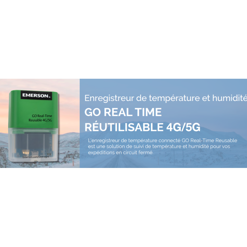 Enregistreur de température et d'humidité pour le transport réutilisable GO REAL IN TIME REUTILISABLE 4g/5g