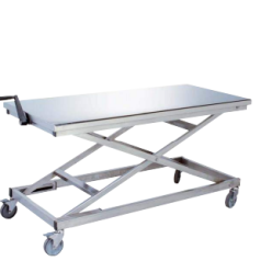 TABLE INOX MOBILE A HAUTEUR VARIABLE