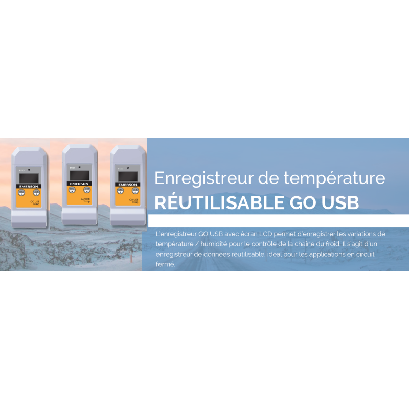 Boîtier Enregistreur de température réutilisable EMERSON GO USB TEMP