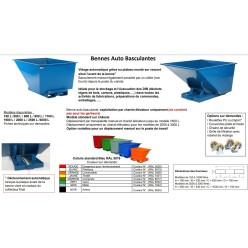 benne à déchets basculante 900 litres