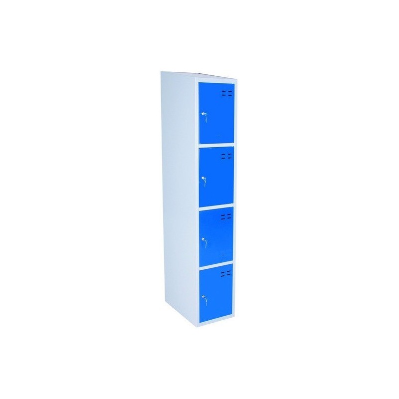 Armoire à petits compartiments Bleu/Gris 4 portes