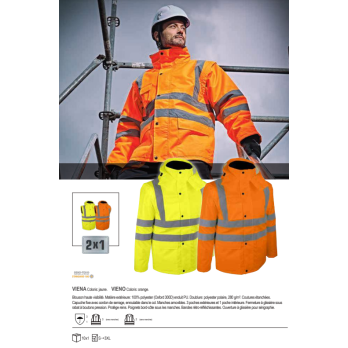blouson de travail haute visibilité jaune fluo VIENA