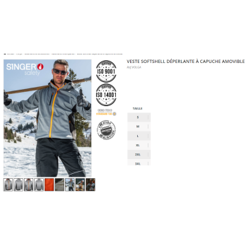 veste de travail gris clair VOLGA Softshell