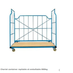 CHARIOT CONTAINER REPLIABLE ET EMBOÎTABLE  1120 x 1100 x 1600 mm charge 800KG