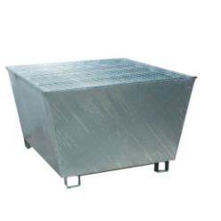Cuve De Rétention En Acier Galvanisé Pour 1 Conteneur IBC 1000 Litres - Dimensions 795x1220x1220 Mm, Charge 1250 Kg