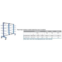 Rayonnage cantilever mobile  3100 double face