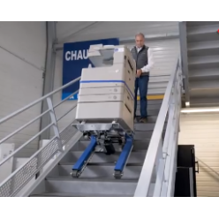 Diable monte-escaliers électrique aluminium à chenilles auto-stabilisé 420 kg avec télécommande