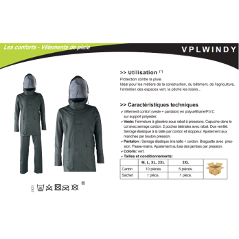 COMPLET DE PLUIE PVC VERT VPLWINDY