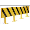 Barrière anticollision sur platines garde-corps réglable en hauteur jaune et noir
