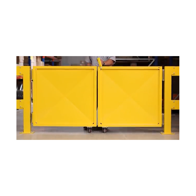 double portes battantes pour barrières de sécurité entrepôt jaune sécurité