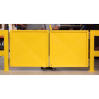 double portes battantes pour barrières de sécurité entrepôt jaune sécurité