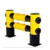 Protection double lisse pour rayonnage ou allées d'entrepôt jaune et noire