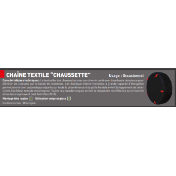 PAIRE DE CHAINE DE NEIGE TEXTILE CAMION chaussette PL SHOW7 S170 295/80R22,5