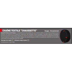 PAIRE DE CHAINE DE NEIGE TEXTILE CAMION chaussette PL S170 13R22,5