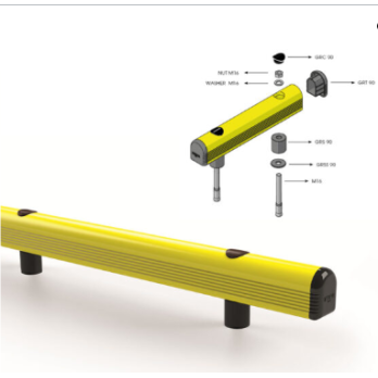 Barrière de protection entrepôt 1M50 léger déformable Rail de protection léger en PVC déformable