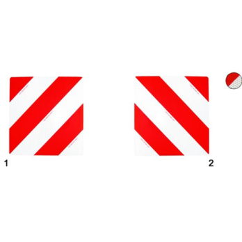 Transport routier Kit de 2 plaques Rouge et blanc retro fléchissant  Norme EN 12899-1