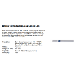 barre d'arrimage telescopique aluminium embout diametre 19 mm ajustable