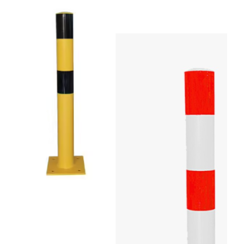 poteau de sécurité entrepôt signalisation rouge et blanc hauteur 0M80 à fixer sur platine
