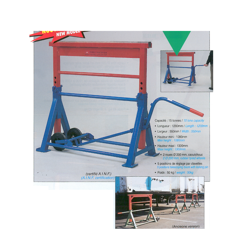 FIVMEN Tréteau à Roulettes Réglable En Hauteur 68-107 Cm - Lot De 2 Supports Charge 60 Kg