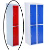 Vestiaire 1 colonne 2 portes  livré démonté rouge ou bleu avec montants gris