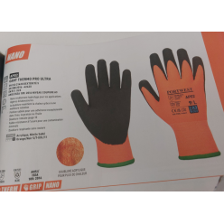 Gants de protection hiver thermiques grip nano AP02 Orange Noir