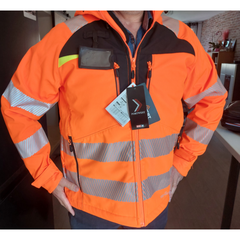 Parka D'hiver PORTWEST DX4 Hi-Vis Classe 2 - Orange/noir Taille M - Haute Visibilité Et Isolation