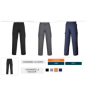 Pantalon de travail extensible C701 - gris kaki bleu ou noir coupe au choix standard long ou court