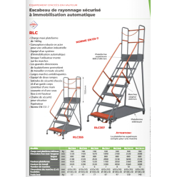 Escabeau industriel mobile 12 marches hauteur plateforme 3090 mm