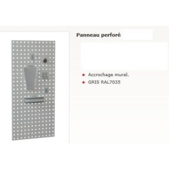 PANNEAU PERFORE GRIS 1500X450 POUR ARMOIRE MURALE
