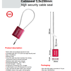 Scellé de sécurité cableseal 3.x5250 mm ISO 17712 2013