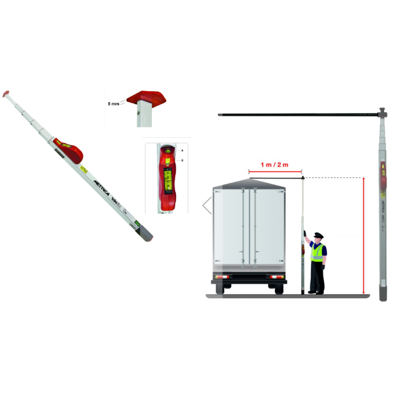Perche mesure de hauteur des camions hauteur 6 M avec bras télescopique ...