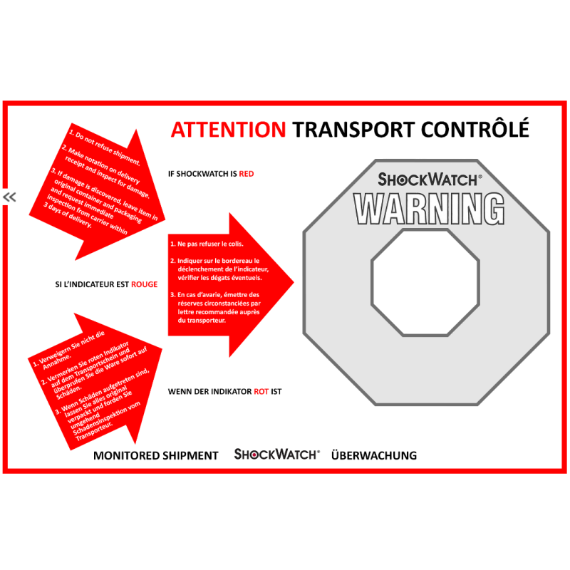 Indicateurs D'Impact ShockDot 100G - Lot De 10, Surveillance Chocs Transport & Manutention