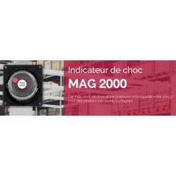 indicateur de chocs MAG2000 pour caisses palettes et gros colis ou conteneurs maritimes wagons containers