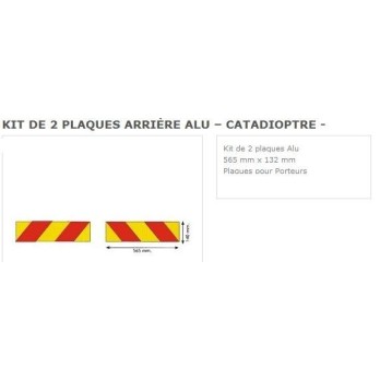 kit plaques reflechissantes porteur 565x132 mm (2 plaques alu)