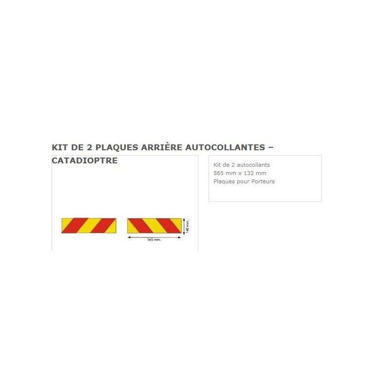 kit plaques reflechissantes porteur 565x132 mm (2 autocollants)