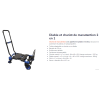 Combiné Diable Chariot repliable avec bavette 250 mm charge 137 kg