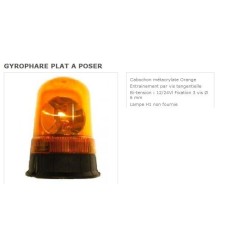 gyrophare plat a poser (lampe H1 non fournie)