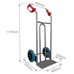 diable acier pelle fixe 250 kg professionnel roues non tachantes