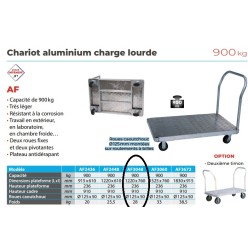 chariot de manutention en aluminium plateau 760x1220 mm charge 900 kg