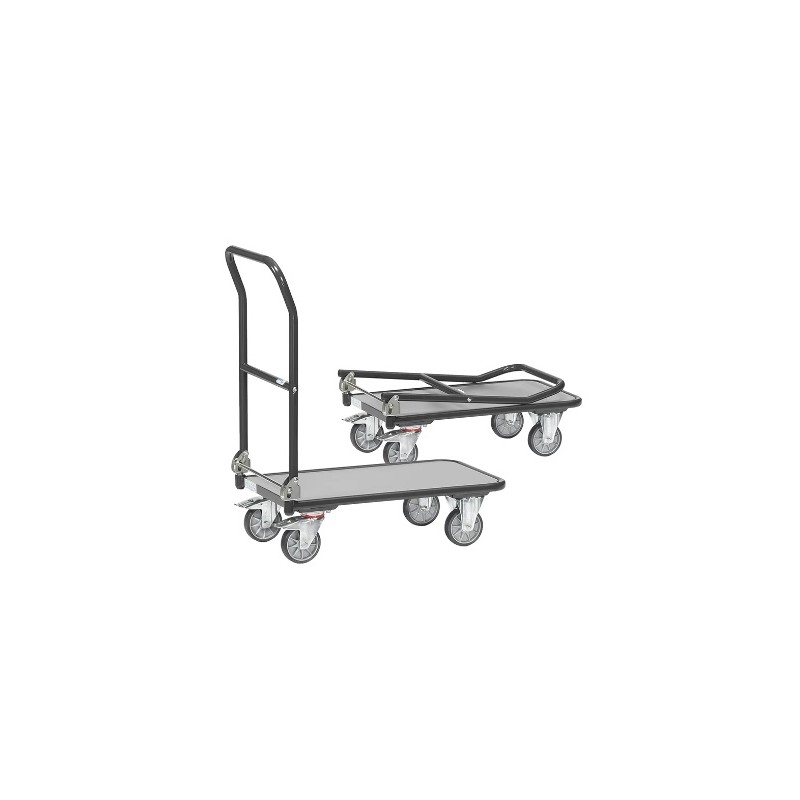 Chariot magasin pliable plateau ACIER 900x600 mm charge 250 KG