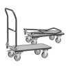 Chariot magasin pliable plateau ACIER 900x600 mm charge 250 KG