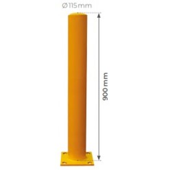 poteau de sécurité pour entrepôt jaune acier sur platine rond hauteur 0M90