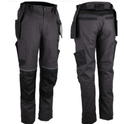 Pantalon de travail gris noir multi poches PARTO