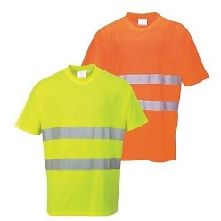 Tee shirt haute visibilité coton orange ou jaune S172