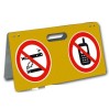 Chevalet PETROLIER  2 logos rétro réfléchissant Défense de fumer et interdit de téléphoner aluminium 300 x 500
