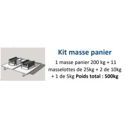 kit masse de controle 500 kg composé de 1 masse panier 11 masses de 25 kg 2 masses de 10 kg 1 masse de 5 kg