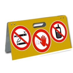 chevalet ADR station service d'interdiction de téléphoner fumet vapoter et interdit d'accès rétroréfléchissant