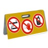Chevalet SHELL STATION SERVICE PETROLIER avec 2 logos  Défense de fumer et interdit de téléphoner en aluminium 300 x 500